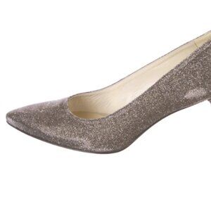Stuart Weitzman Glitter Accents Classic Pumps, Size 9.5, Gold & Silver